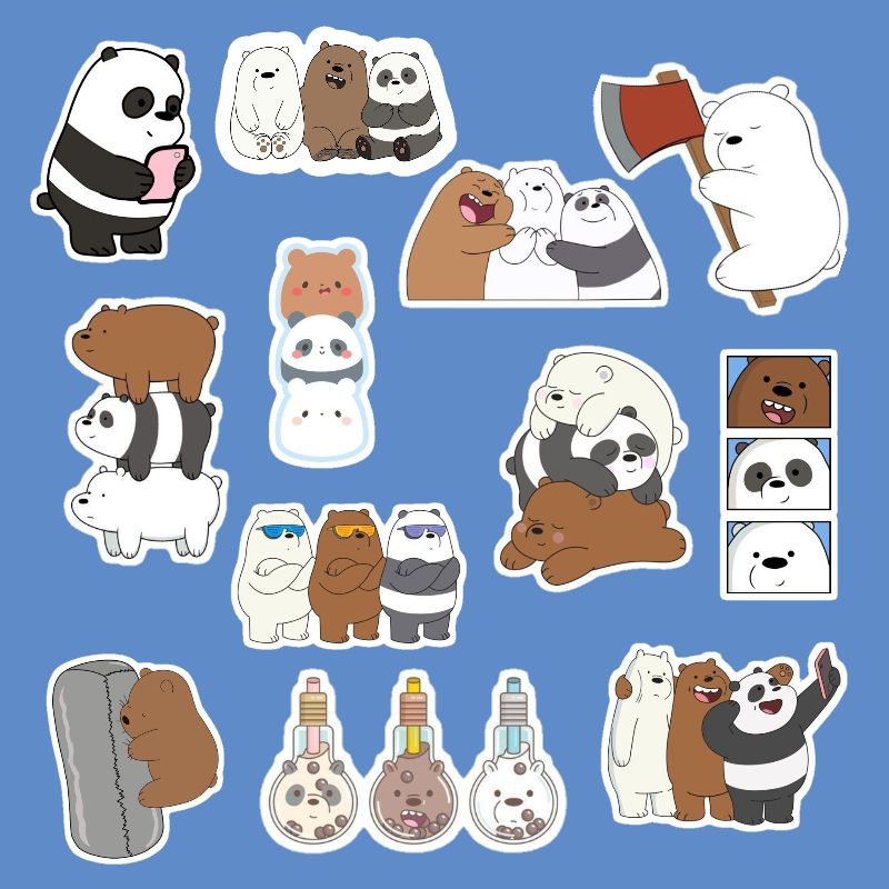 We Bare Bears Waterproof VINYL Sticker Glitter Finish | arastudios ...