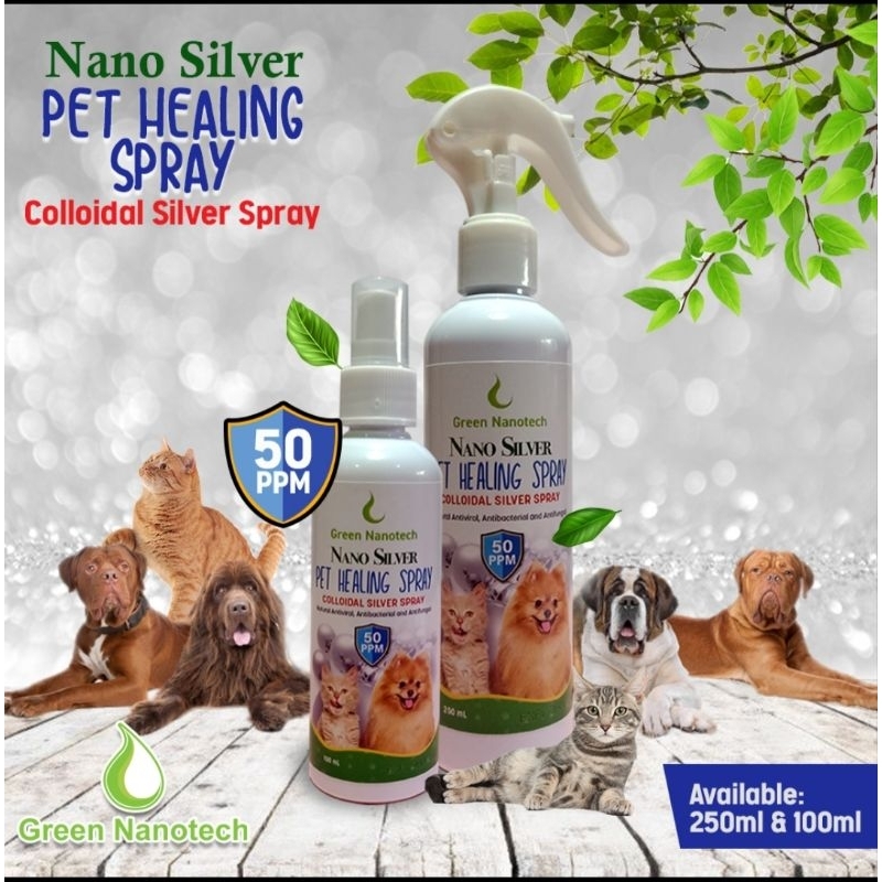 Silver spray outlet for dog wounds