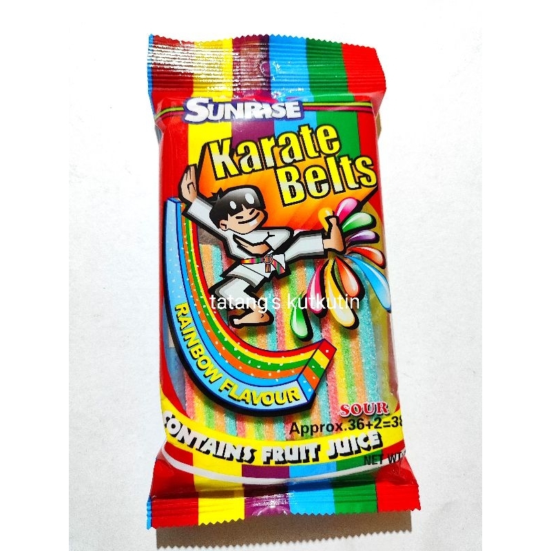 Sunrise Karate Belt (Gummy Candy) Jungle String Straws Sour Cola