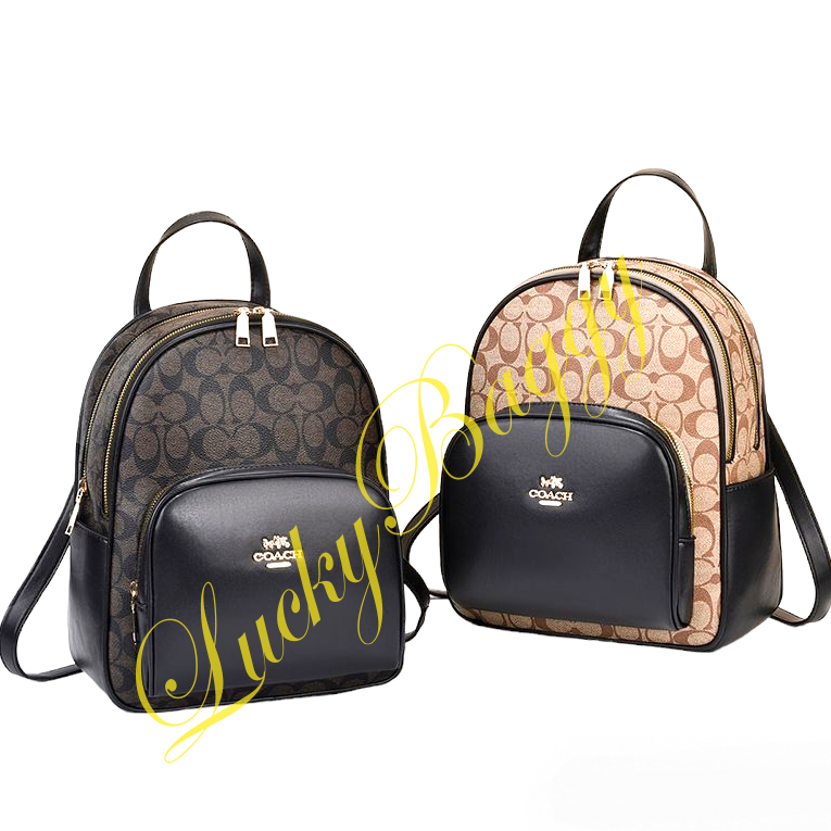 LUCKYBAGGY LEATHER Backpack with 2 zipper | Shopee Philippines