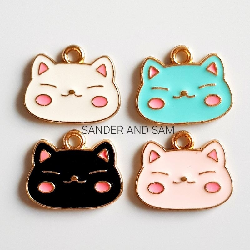 Cat Charms Pendant DIY Earring Jewelry Making Accessories Shopee