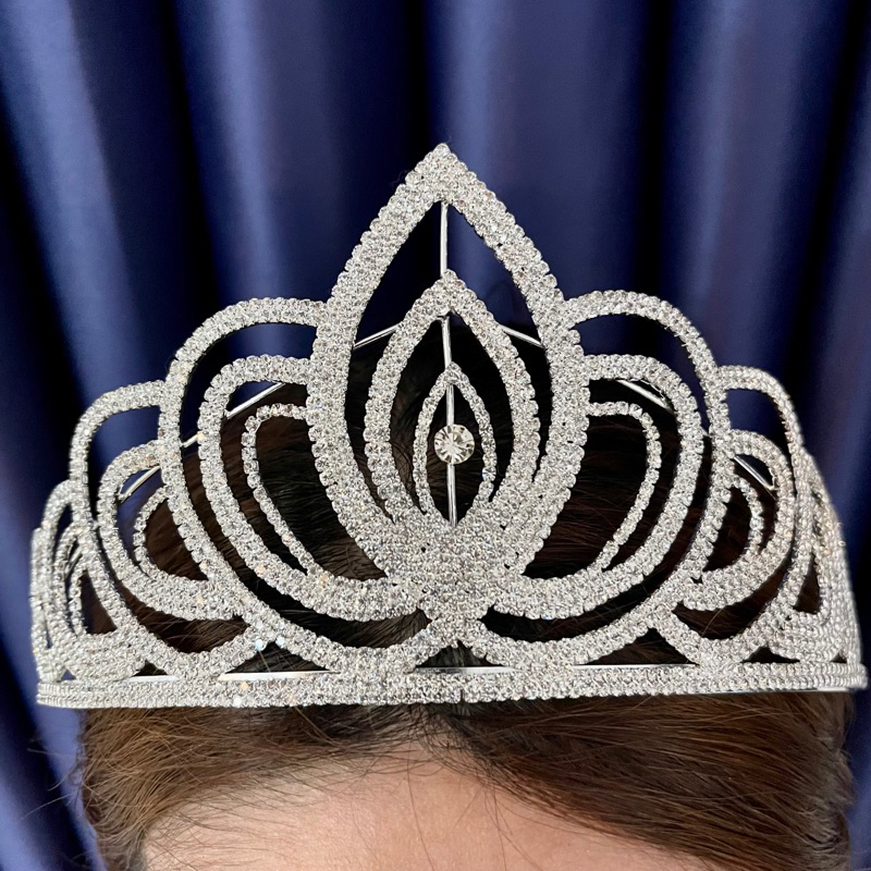 Elegant Pageant silver Crown Tiara Wedding Pageant Bridal Headpiece ...