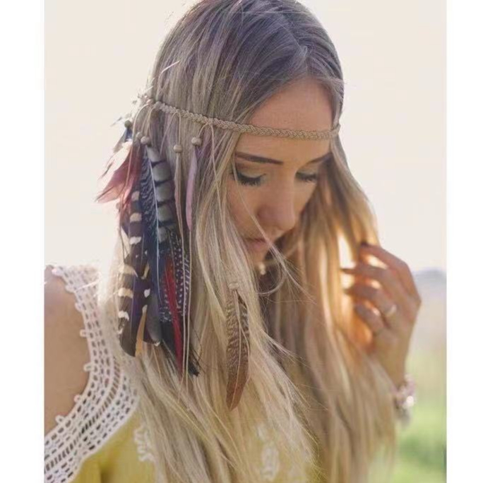 Bohemian hair outlet feathers