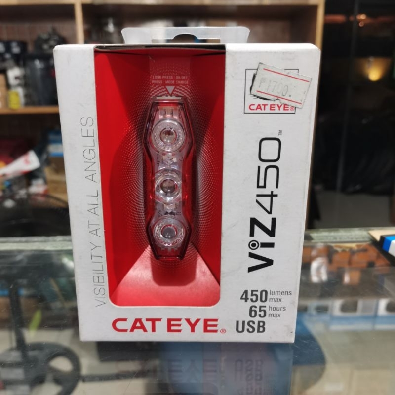 CatEye VIZ 100 achterfietslicht: compact, 100 lumen, USB-oplaadbaar voor stadsfietsveiligheid, zwart