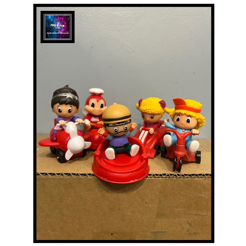 Jollikids On Wheels Jollibee Toys (Jollibee Kiddie Meal Toys) Complete