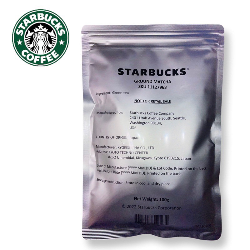 Starbucks Pure Ground Matcha Powder 100g (Unsweetened) Shopee Philippines