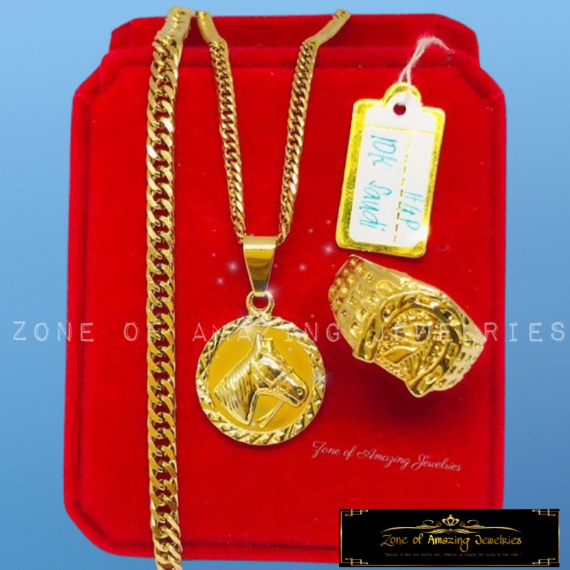 zoaj.ph Horse Mens 3in1 Jewelry Set - Necklace Bracelet and Ring for ...