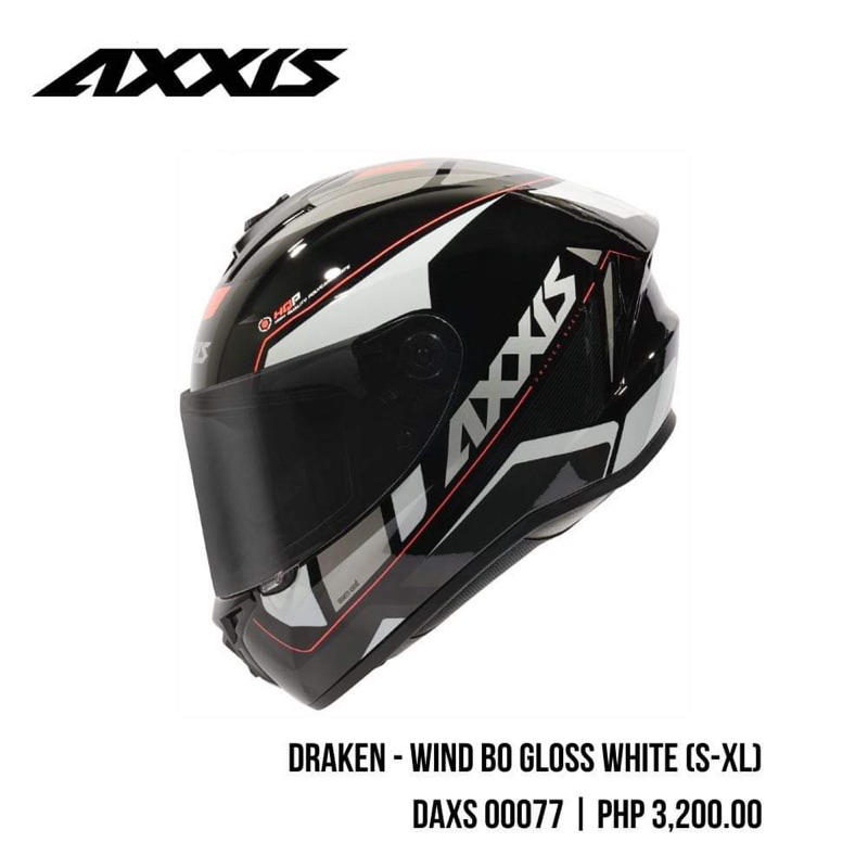Axxis Helmet Draken Wind B0 (Full Face, Single Visor) Shopee