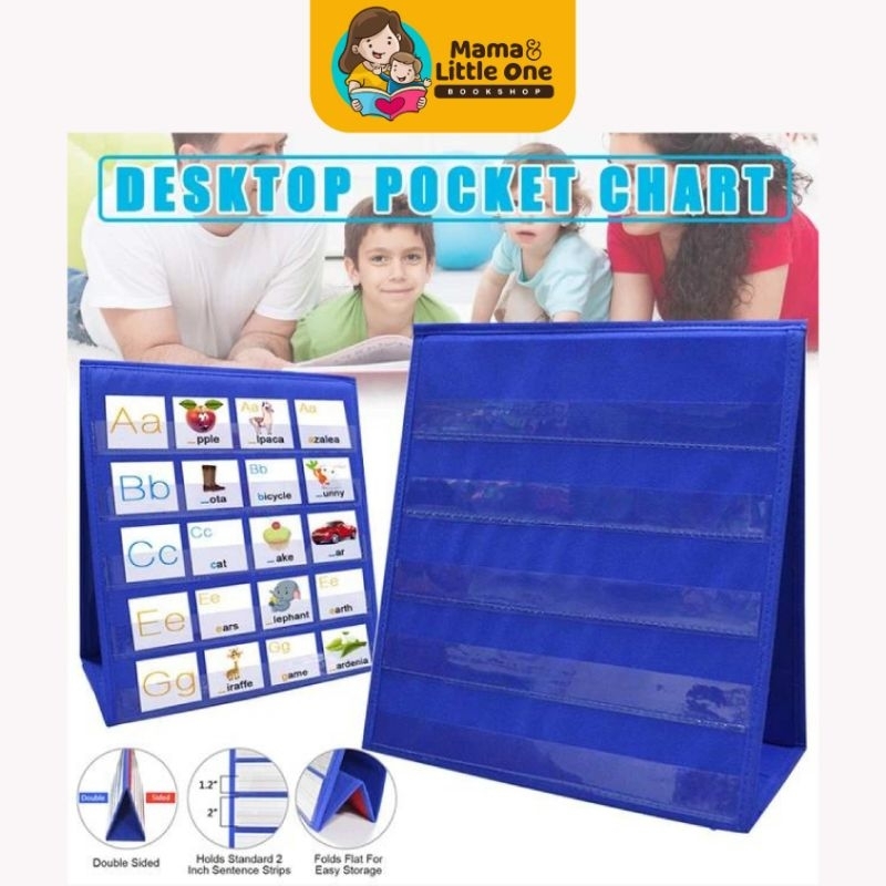 13x12in Tabletop Pocket Chart Teaching Doublesided Self Standing