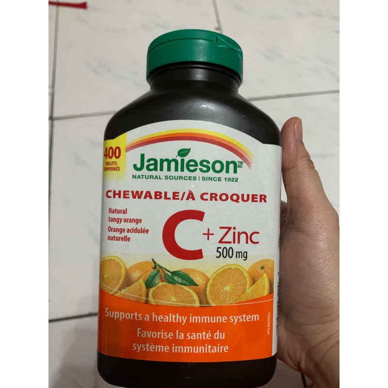 Jamieson Chewable Vitamin C + Zinc 500mg (400 tablets) Shopee Philippines