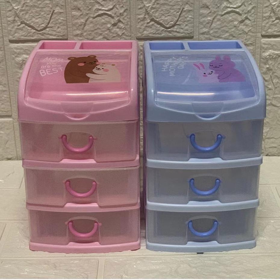 Plastic Mini Drawer Desktop Storage Box for Home Living | Shopee ...