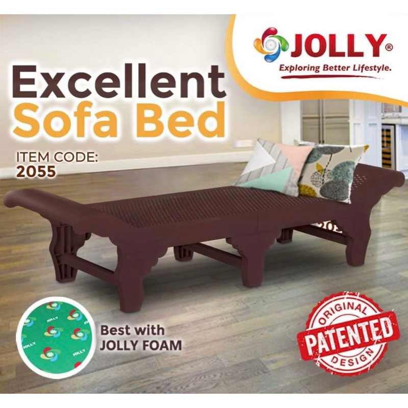 Jolly plastic elegant sofa bed 74.5x22.5x17. 25 inches with highl