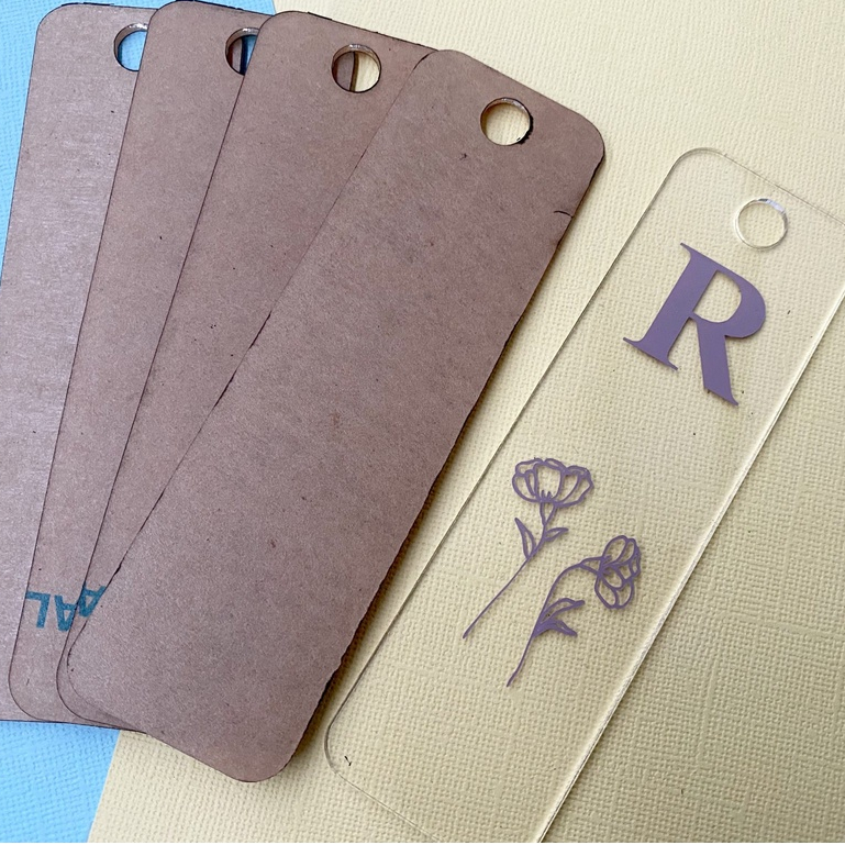 (10PCS)BLANK BOOKMARK Mini Acrylic Number Plate Keyring keychain Clear