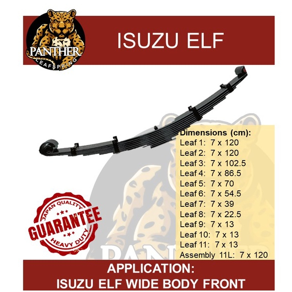 Molye / Leaf Spring for Isuzu Elf Wide Front (MATIBAY) | Shopee Philippines