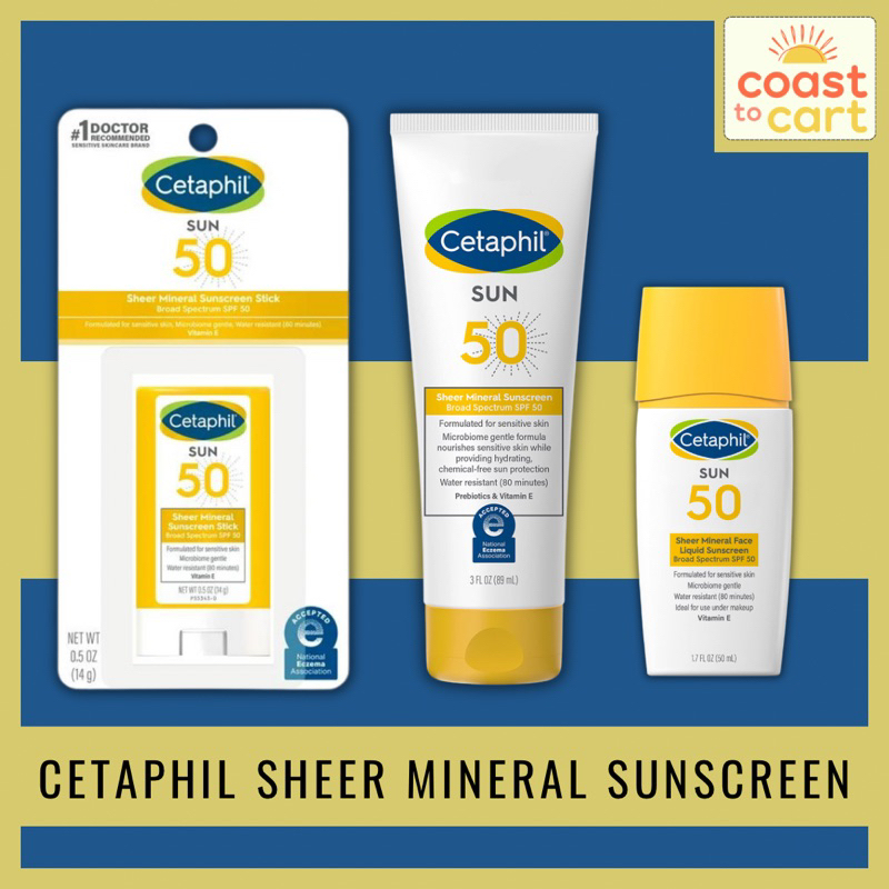SALE!! Cetaphil Sheer Mineral Sunscreen Stick SPF 50 / Liquid Sunscreen / Lotion for Face & Body
