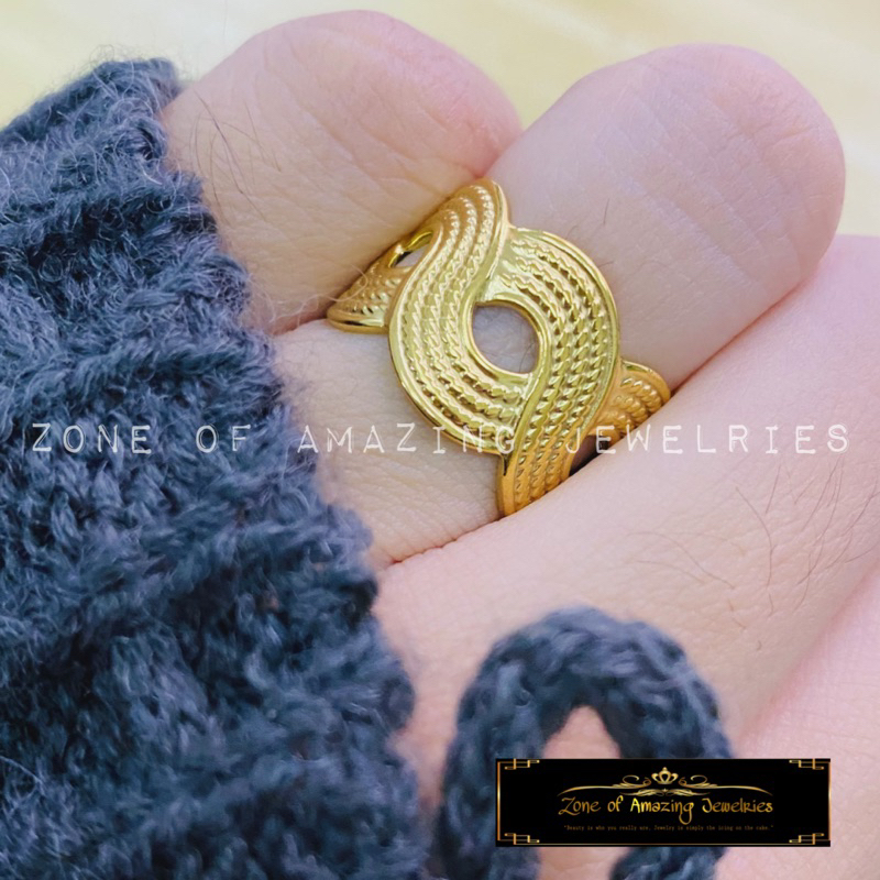 zoaj.ph Swirl Ring Adjustable for Women Stainless Gold | Shopee Philippines