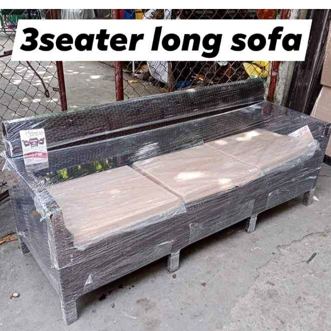 (3SEATER) long sofa vintage Jolly Rattan sala with foam (L73xW25xH30