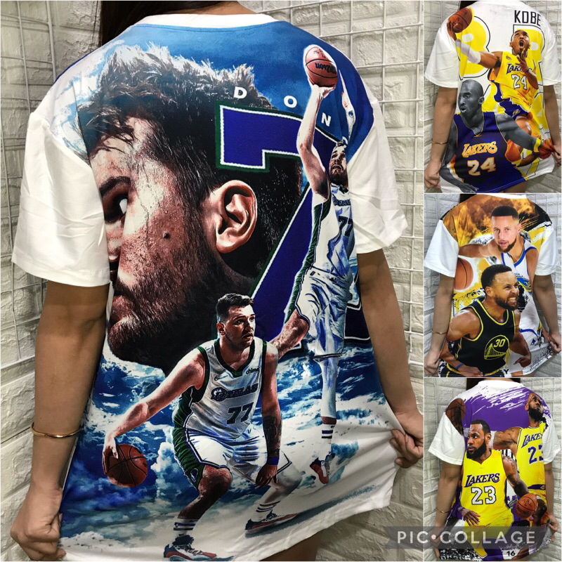 Plus size cotton spandex nba basketball lebron james digital print t