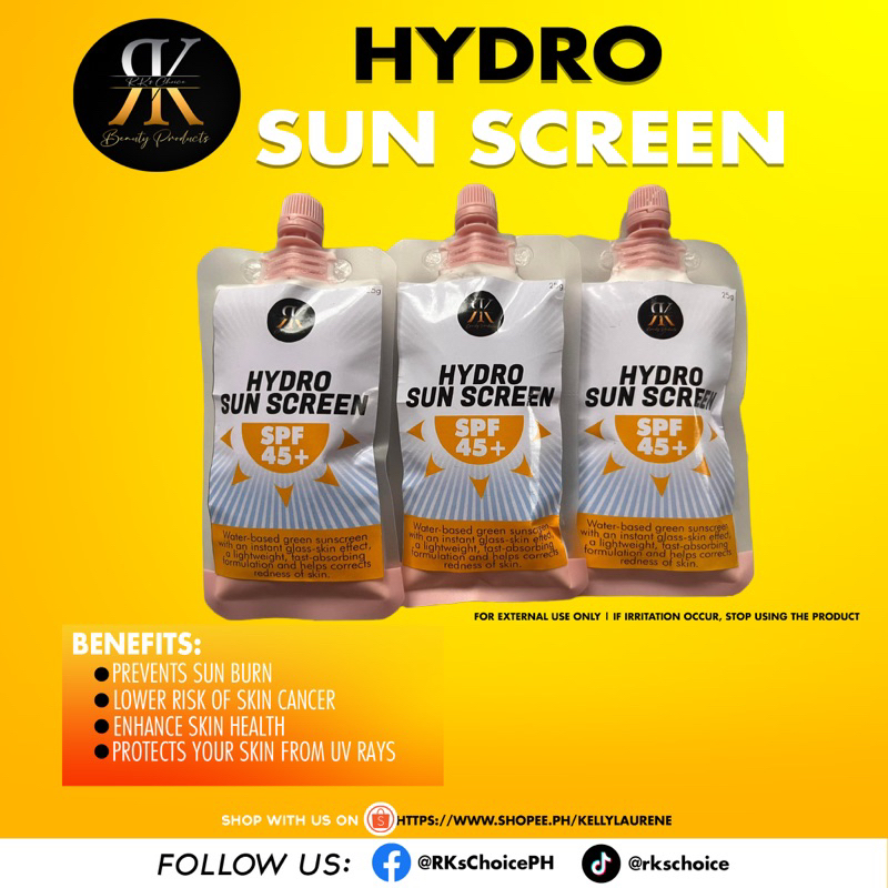 RK’s Hydro Sunscreen SPF 45+ 25g | Shopee Philippines