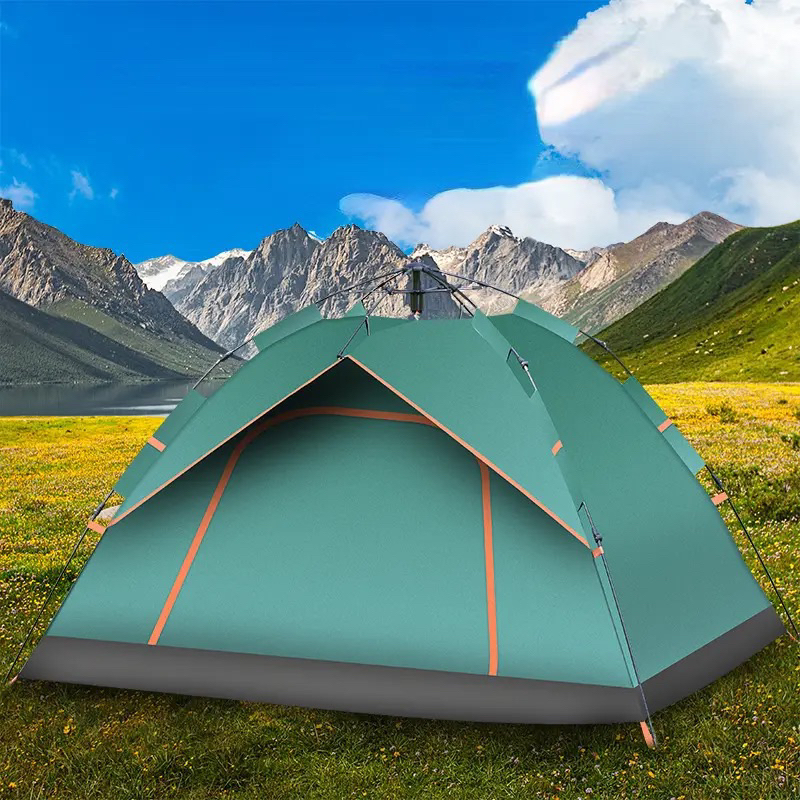 Outdoor tent camping double automatic spring type quick-open camping ...