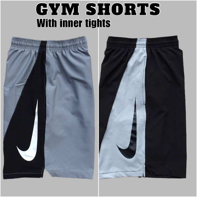 men shorts gym running workout shorts with inner tights cycling premium dryfit short for men