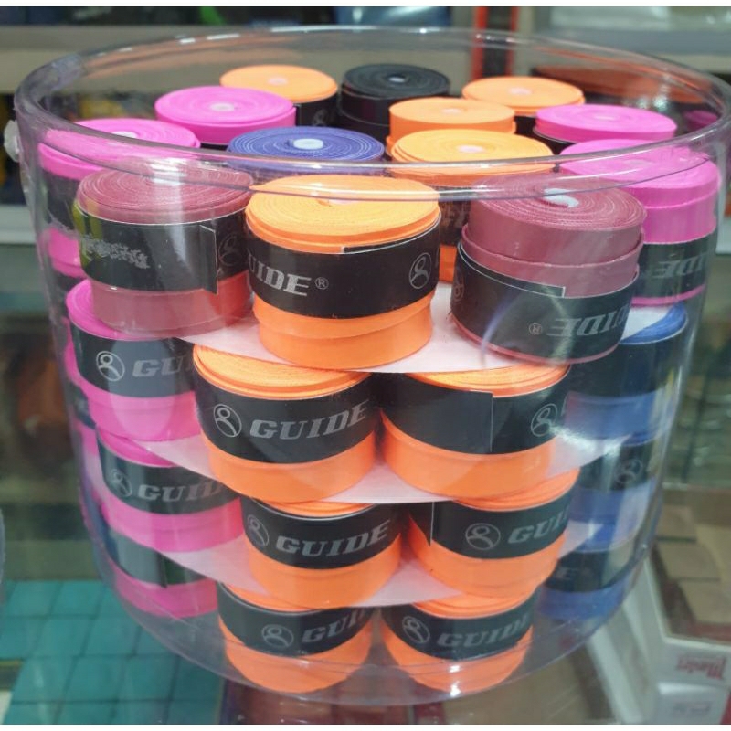 Overgrip and Towel Grip GUIDE Random Colors for Badminton and Tennis Rackets ( Sold per Piece ...