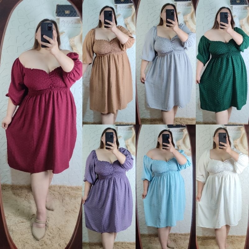 Plus Size Adelle Smocked Dress 2x 4x Shopee Philippines