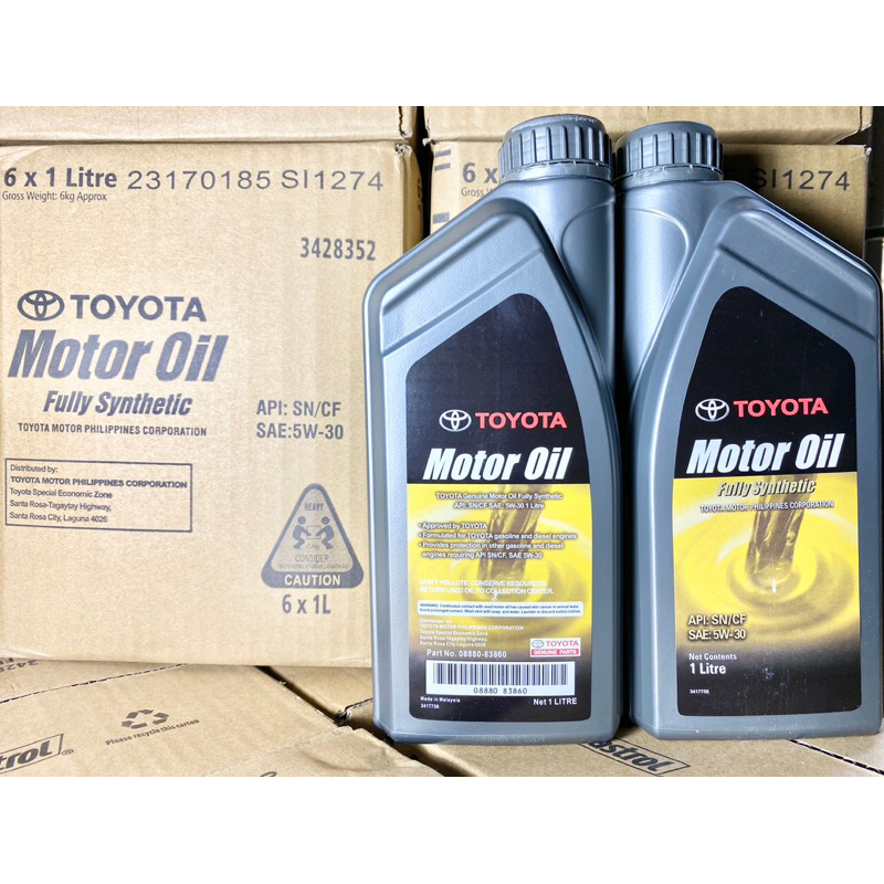 Toyota Genuine Motor Oil Fully Synthetic 5w-30 1L For Diesel And ...