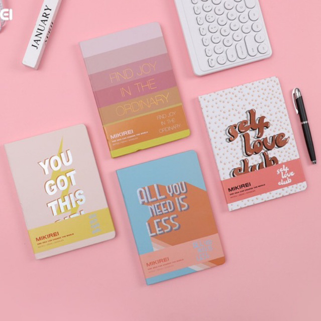 Morandi Pastel Quotes (#8183) A5 Regular & A6 Mini Hardbound Notebook ...
