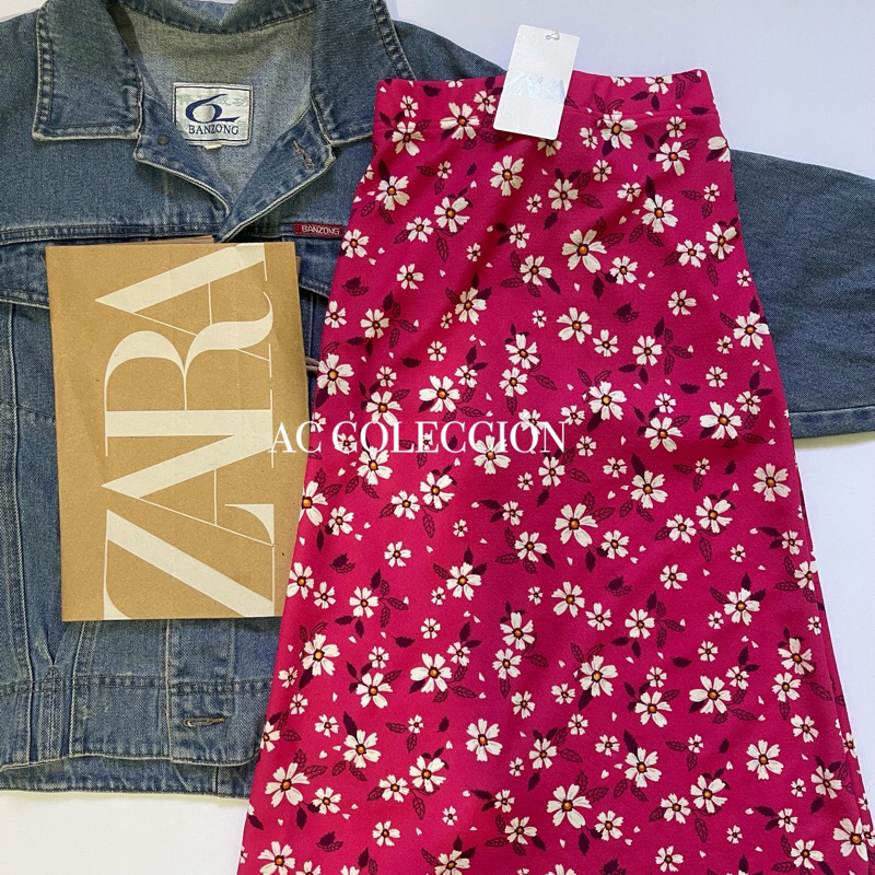 AC Floral Long Skirt with Slit Perfect For Summer Outfit Shopee