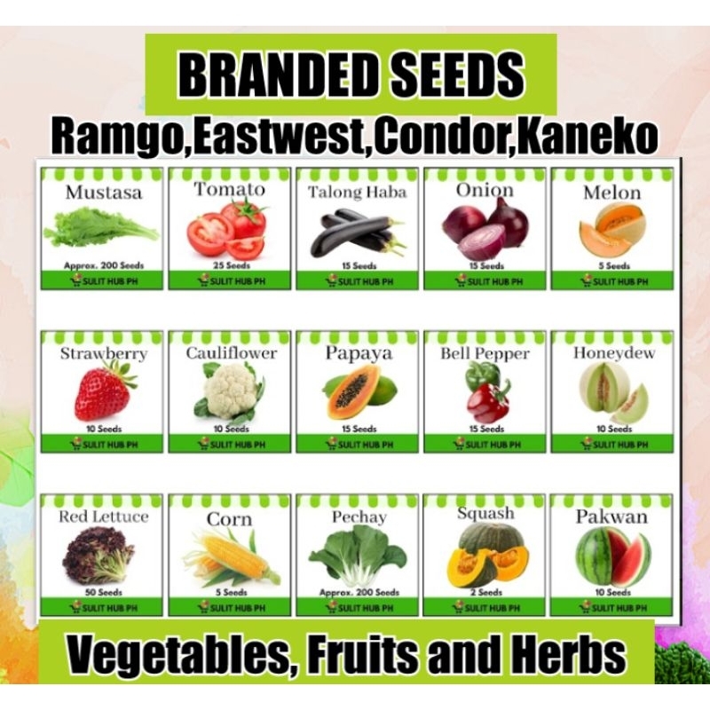 BRANDED VEGETABLE.SEEDS, FRUITS AND HERBS. upo,patola,squash,sitaw ...