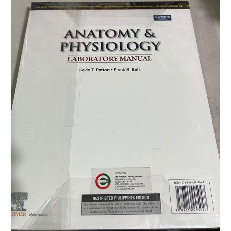 ANATOMY & PHYSIOLOGY LABORATORY MANUAL 11th Edition By. Kevin T. Patton ...