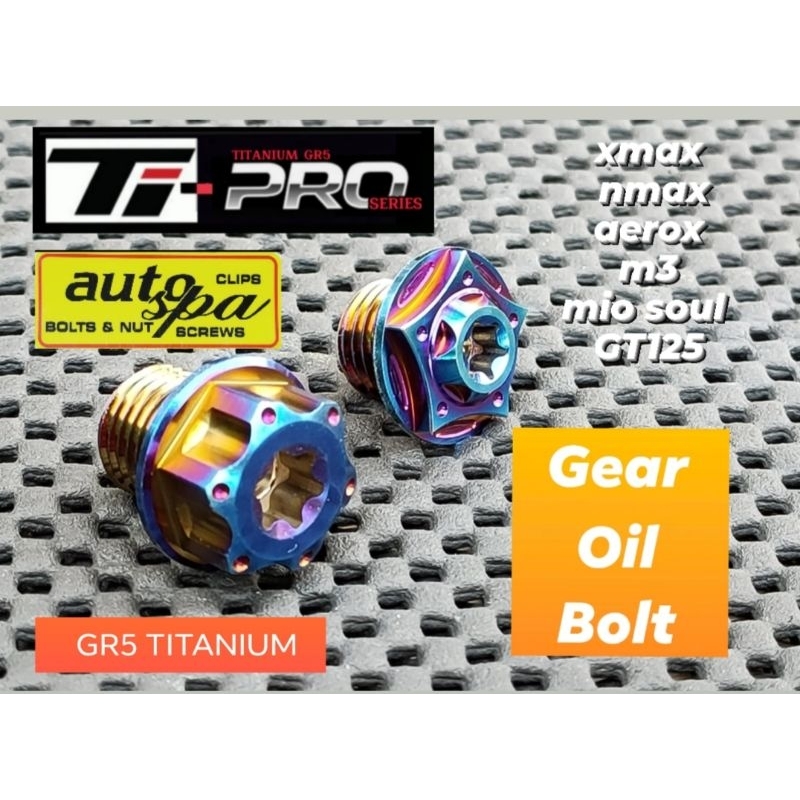 Titanium Gr5 TiPRO gear oil bolt for Nmax/Aerox/Xmax/Nmax V1/V2/V2.1