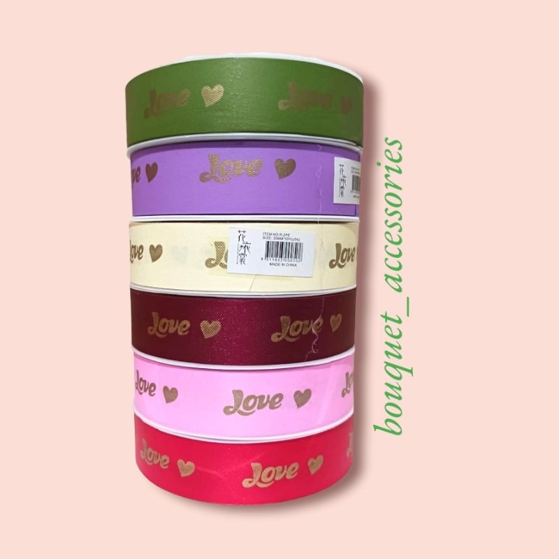 Flower Bouquet Ribbons ( 3cm x 50yards Fancy Plastic Ribbons ) Shopee