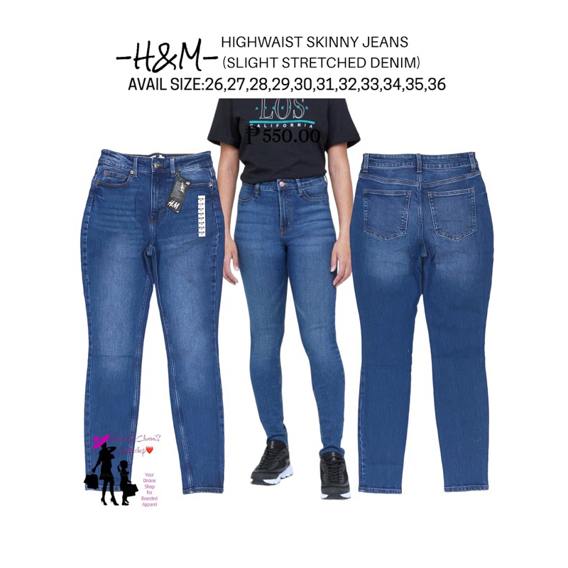 (H&M)LADIES HIGHWAIST SKINNY JEANS Shopee Philippines