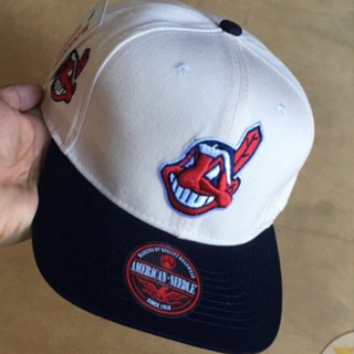 Vintage American Needle Blockhead Atlanta Braves Plain Logo Snapback Hat MLB
