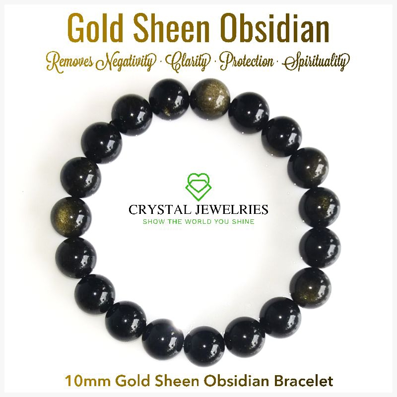 Gold sheen obsidian deals bracelet