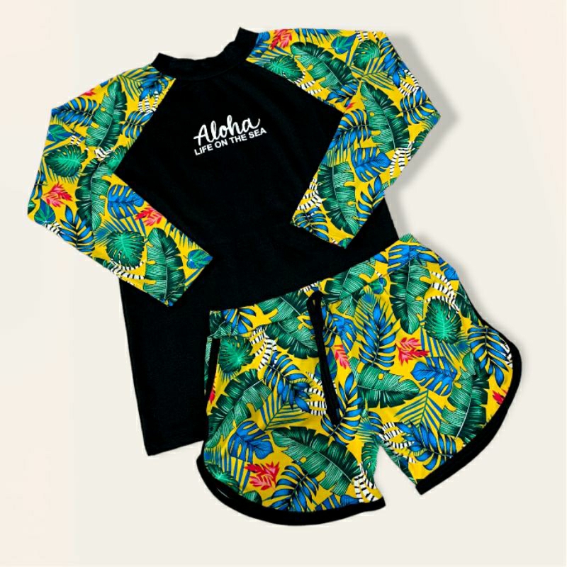 ALOHA RASH GUARD SWIMWEAR FOR WOMEN | SUMMER SWIMSUIT( S-M) | Shopee ...