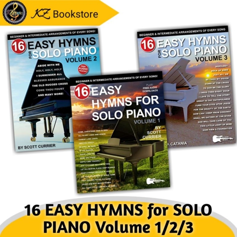 16 EASY HYMNS FOR SOLO PIANO Volume 1/2/3 : With Beginner and ...