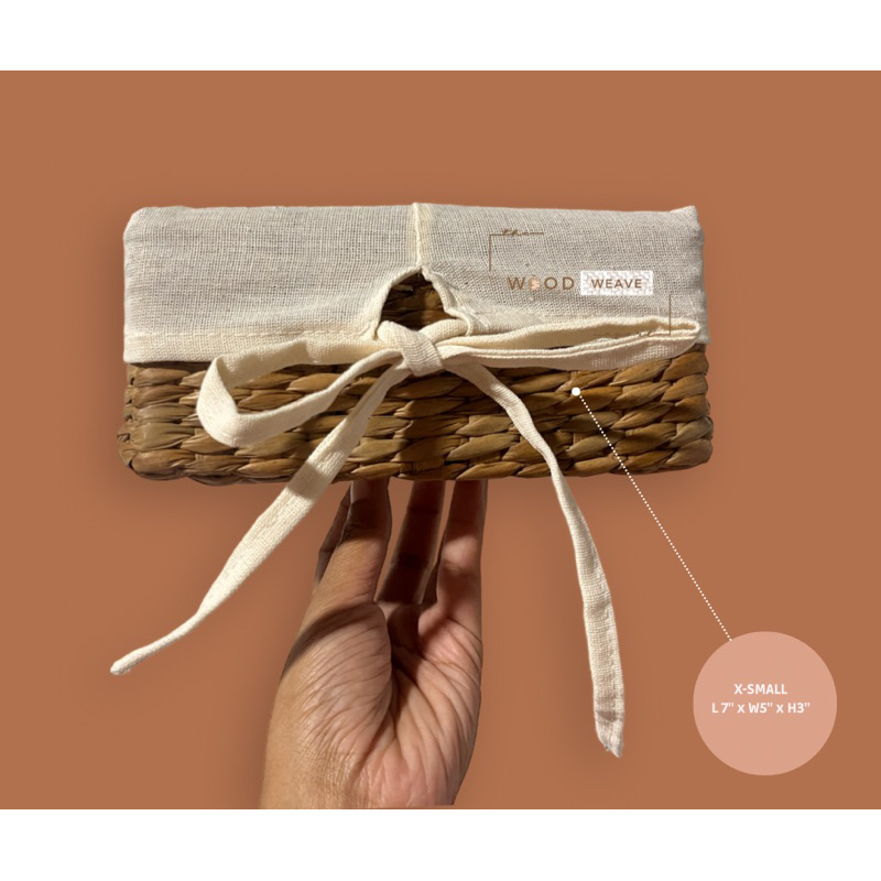 Seagrass Organizer and Tray with Cloth Nordic Pantry Organizer Native