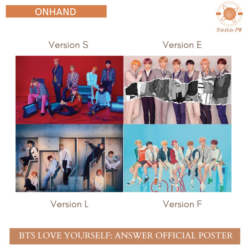 BTS OFFICIAL POSTER - LOVE YOURSELF ANSWER VERSION S E L F | Shopee ...