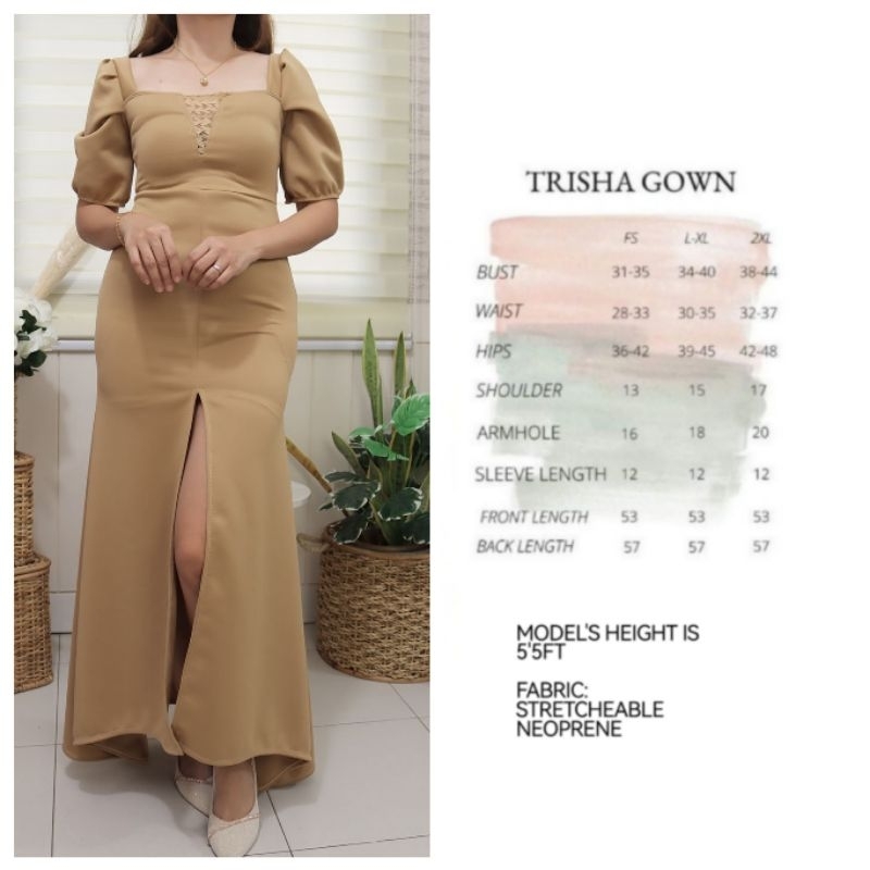 BEIGE NUDE COLOR WEDDING GOWN Filipiniana Formal Evening Maxi Long ...