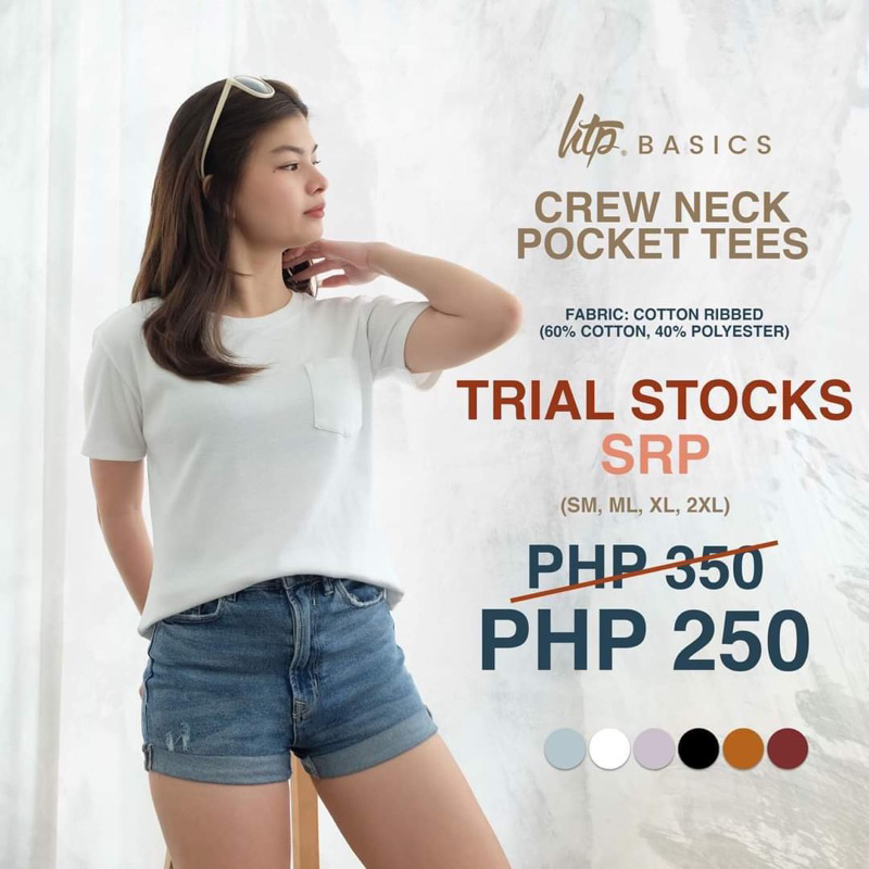 HTP Basics Crew Neck Pocket Tees (Trial Stocks) | Shopee Philippines