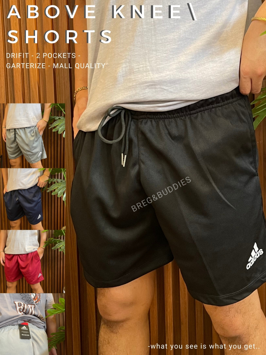 Shorts just above hot sale the knee