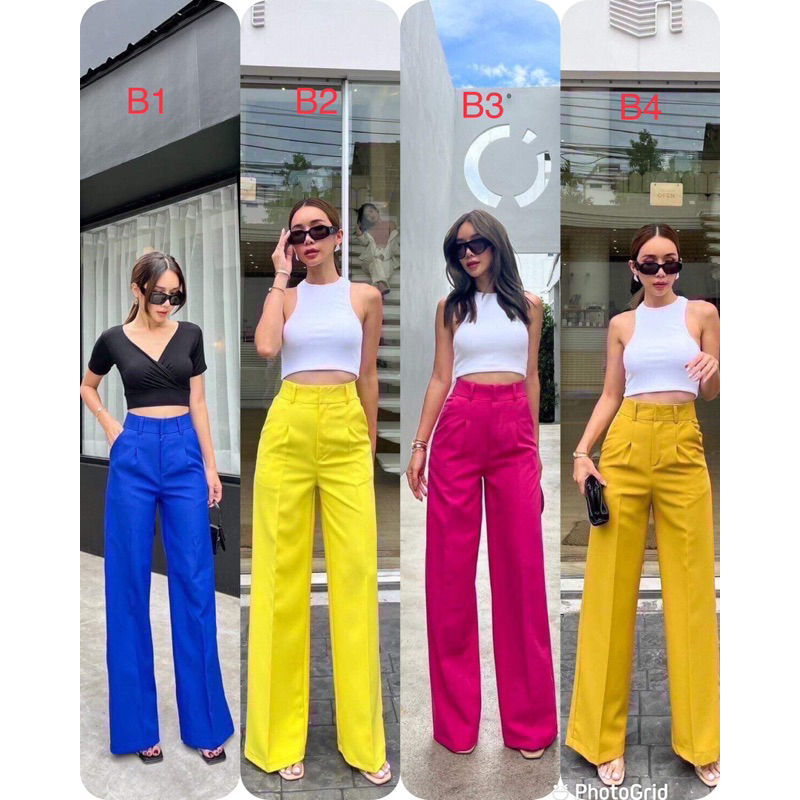 Promthong Highwaisted Trouser pants | Shopee Philippines