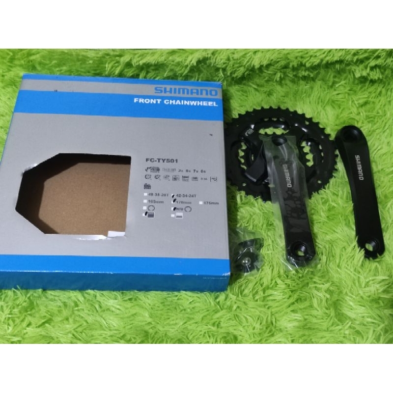 Đùi đĩa XE ĐẠP SHIMANO TOURNEY FC-TY301 BỘ ĐÙI ĐĨA 3 TẦNG 42-34-24T Mã - Foto 4