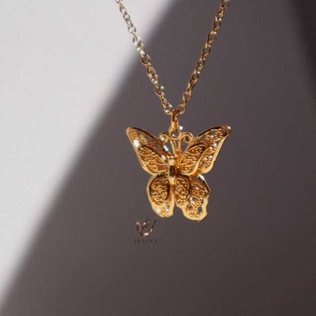 JULIET - Ellies 3D Butterfly Necklace (High-quality Gold Plated ...