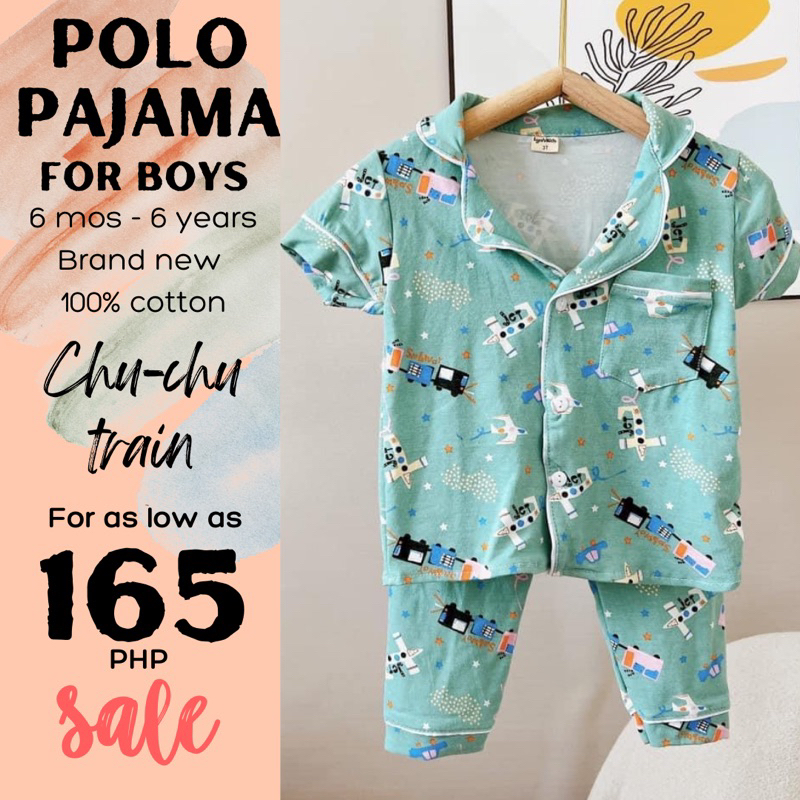 Boys polo pajamas sale