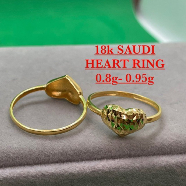 PAWNABLE 18K SAUDI GOLD Heart RING | Shopee Philippines