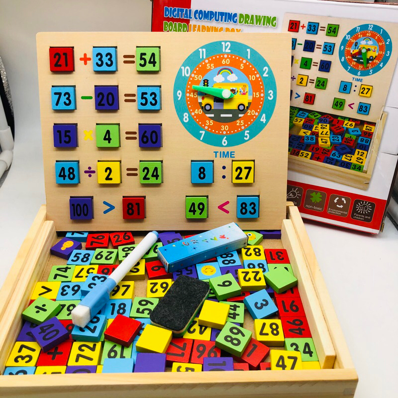 Wooden Digital Computing Drawing Board Learning Box | Shopee Philippines